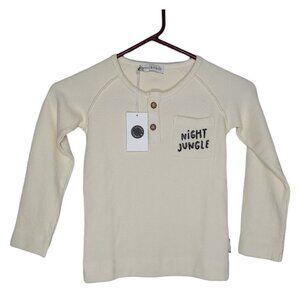 Sproet and Sprout NWT Kids 5/6 waffle knit Night Jungle Cream Long Sleeve